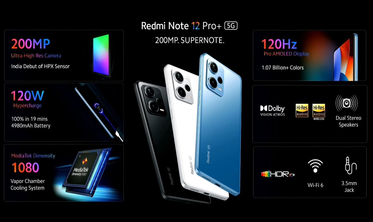 Dhananjay_Tech's tweet image. Beast #RedmiNote12ProPlus starts at Rs 29,999 which comes with Dimensity 1080 & 200MP camera 📸