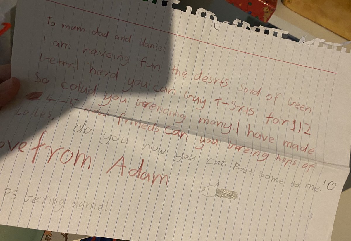 Cleaning out my wardrobe and childhood stuff and found this, probably wrote it when I was like 10-11 at a school camp, I’ve come along way 😂