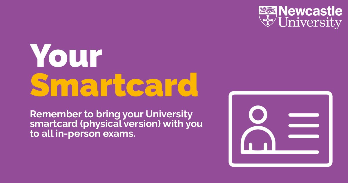 Don't forget to bring your University smartcard to all in-person exams. You will not be able to use the digital smartcard in the mobile app. If you do not have your smartcard, then you can use an alternative formal photo ID instead (i.e. a passport or driving license) 💯