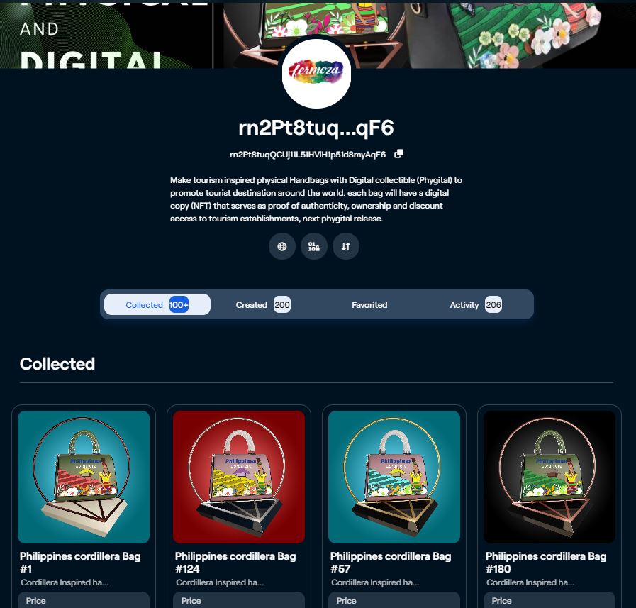 Fermozastore's tweet photo. First 200 Cordillera handbag digital collectible now available.
working on to get more partners in Cordillera region for holder of the handbag and the digital collectible perks.
https://t.co/EESC40alGl https://t.co/yYTpqCGjpe