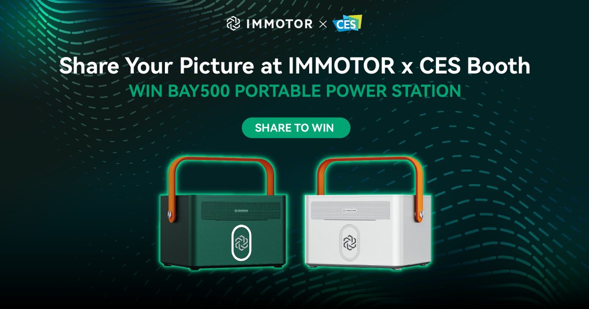 immotortech's tweet photo. Get a Bonus Entry for IMMOTOR x CES 2023 #Giveaway? 
Just post a picture of you at our CES Booth on your social media and tag #IMMOTORCES #CES2023. https://t.co/SR4jH5j9IR