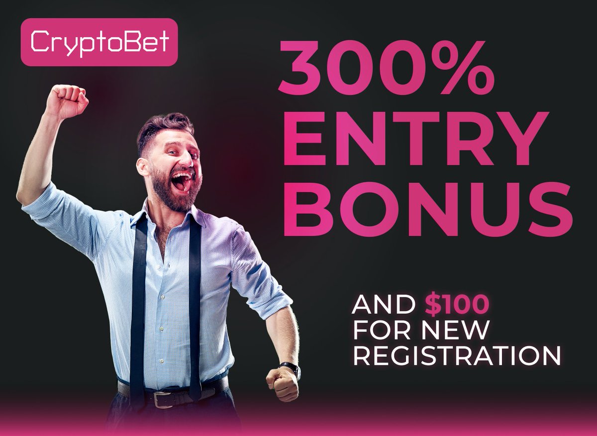 CryptoBetWTF's tweet image. Hi, Fans.
Crypto Bet coming soon with the best bonus for you!
Follow us.
#Crypto #sportsbet #CryptoInvestor #cryptocurrency #bettingtips #nft #Bitcoin