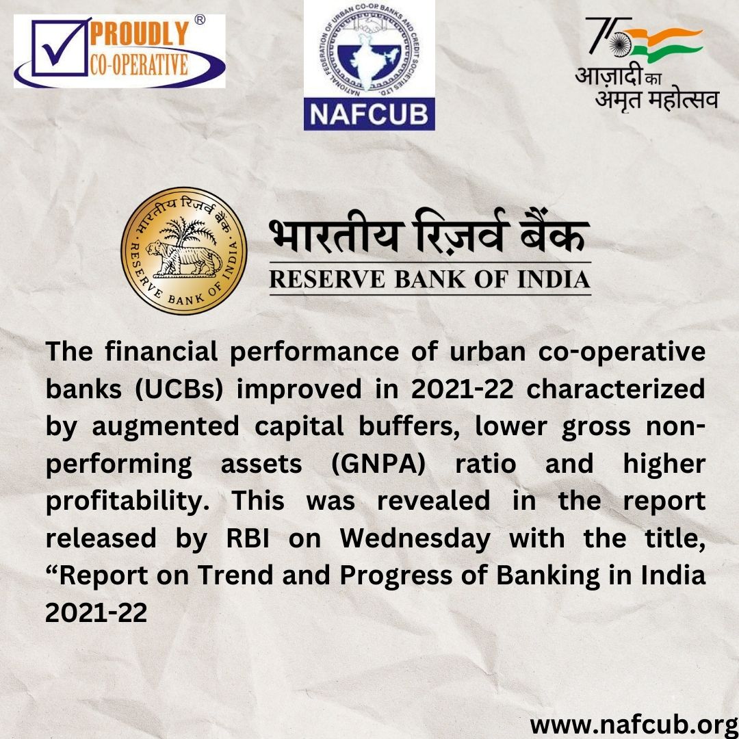 nafcubofficial's tweet photo. Highlights of RBI Report: "Report on Trend and progress of Banking in India 2021-2022". https://t.co/BQqtIoSSlc
