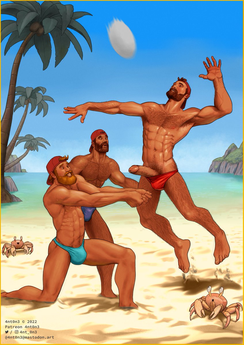 It didn't fit anyway... These speedos are definitely too small! It's also an advantage, it distracts the other team... Problem: it also distracts his own team!  #beachvolley #artistsontwitter