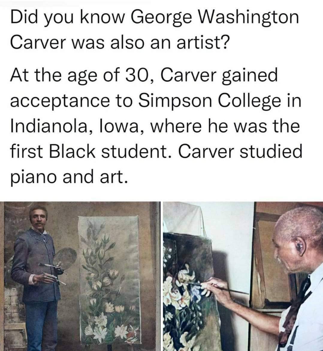 Did you know? 🤔
#georgewashingtoncarver #blackgreatness #blackexcellence #tuskegeeinstitute #outlier #blackscientist