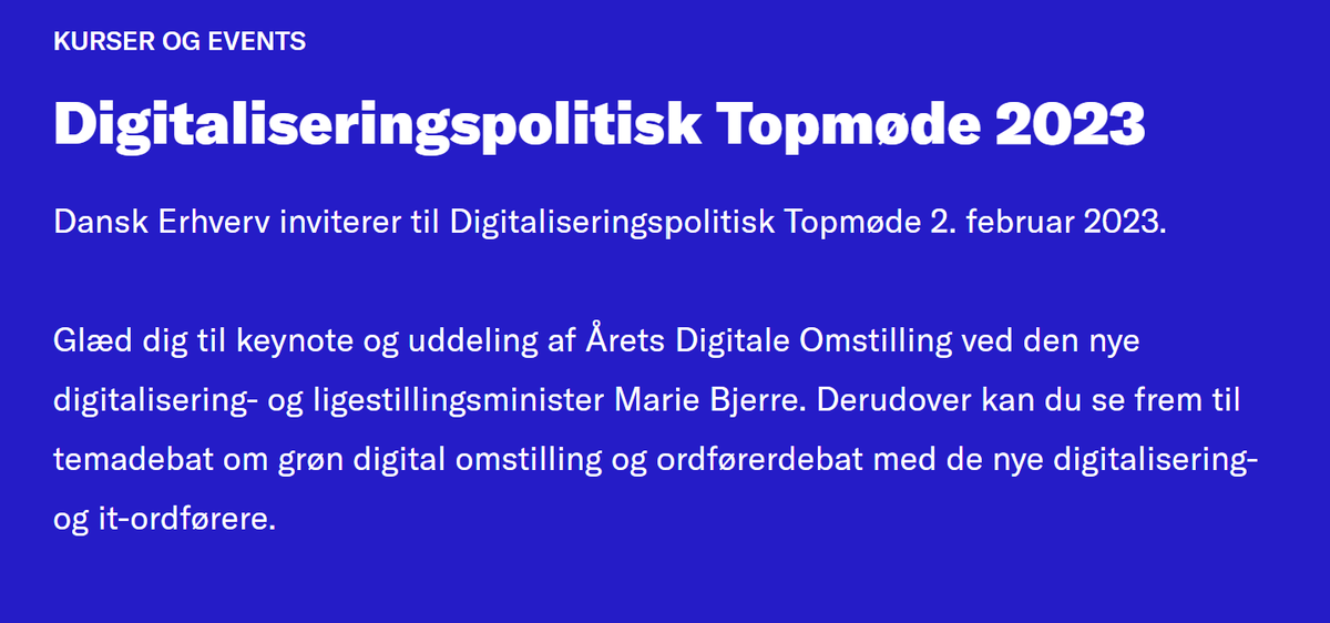 isdn's tweet photo. Digitaliserings- og ligestillingsminister @marie_bjerre   kommer til Topmøde på Børsen. Gør du? 
https://t.co/WpTyITGlvB #digidk https://t.co/OpfH6sZH9z