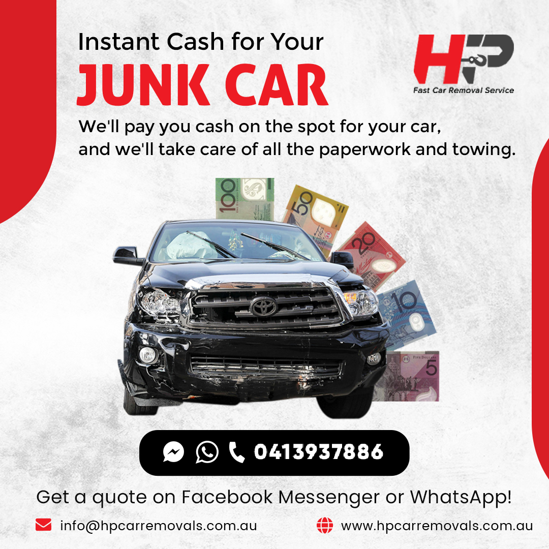 HpRemovals's tweet photo. "Get the Instant and top cash for your junk car at HP Car Removal and put that money for your next ride"

Call us now on 0413937886 !

#hpcarremoval #carremovalservices #carremovalservices #carremoval #cashforcars #webuyjunkvehicles #webuyjunkcars #webuyjunkauto #scrapcars https://t.co/MgNRoNYDdt