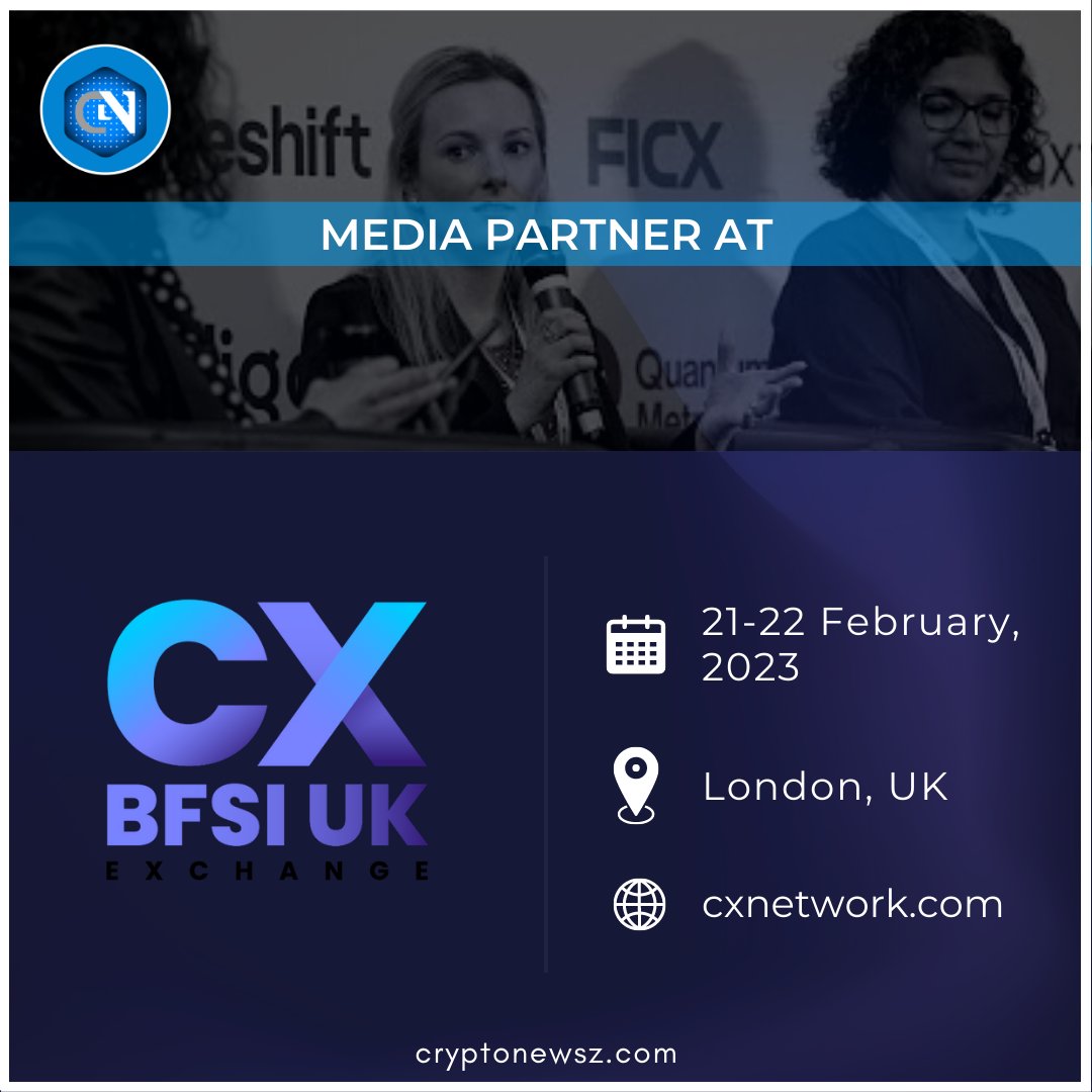 cryptonewsz_'s tweet photo. π We are happy to be the Official Media Partner at CX BFSI Exchange UK. @CX_Network
β To join this exclusive audience, please register your interest here: https://t.co/ZCz4yJ29N3
#CX #CXNetwork #CXBFSIUK #BFSI #cryptonewsz https://t.co/0UW3RSlnRJ