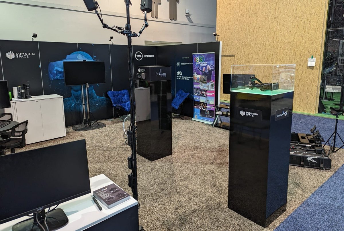 The #SomniumVR1 headset at our booth nr. 15167 at #CES is waiting for you! 

Come test visual clarity of our lenses + path-through cameras and talk live to <a href="/ASychov/">Artur Sychov ᯅ</a> coming directly from #VR. 

Also, talk to our friends at <a href="/Vrgineers/">Vrgineers</a> and experience a wireless PC #VR module.
#CES23