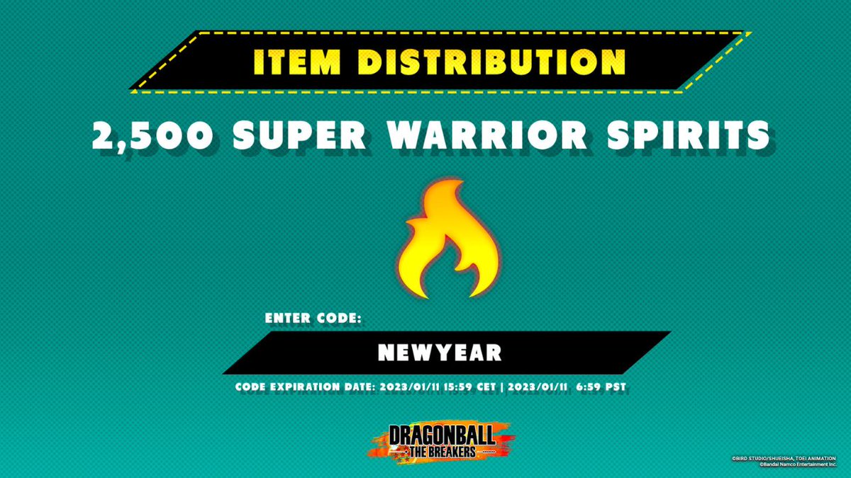 Dragon Ball: The Breakers Item code for January 5th