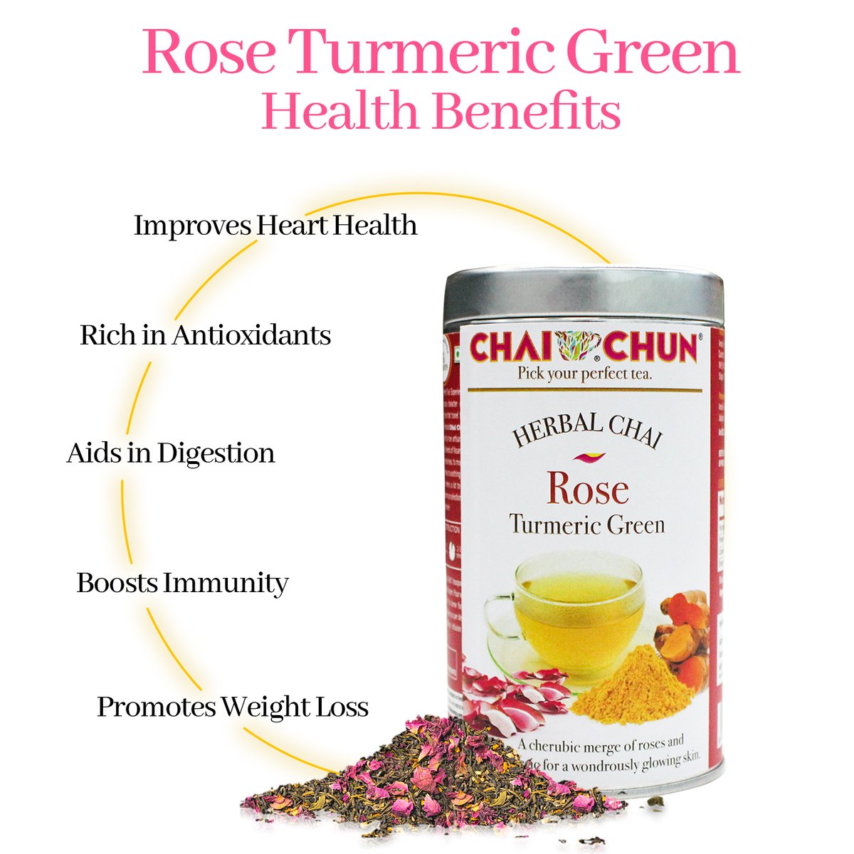 ChaichunT's tweet photo. A delicious and healthy way to start your day: Rose Turmeric Green Tea! Rich in antioxidants, this herbal blend has a sweet floral aroma and a hint of earthy turmeric flavor. 

Have you tried it yet?
visit https://t.co/v5UQpsXN1k

Hurry🏃🏻 place your order now.
#TurmericTea https://t.co/P7oQFweBBp