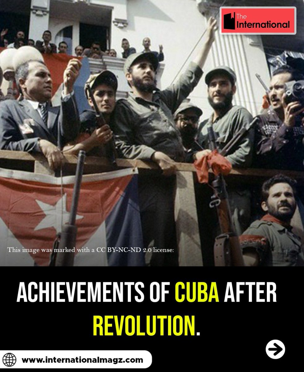 TheIntlMagz's tweet photo. A Thread on achievements of Cuba after revolution.
Viva Cuba! https://t.co/aVykTrx6kk