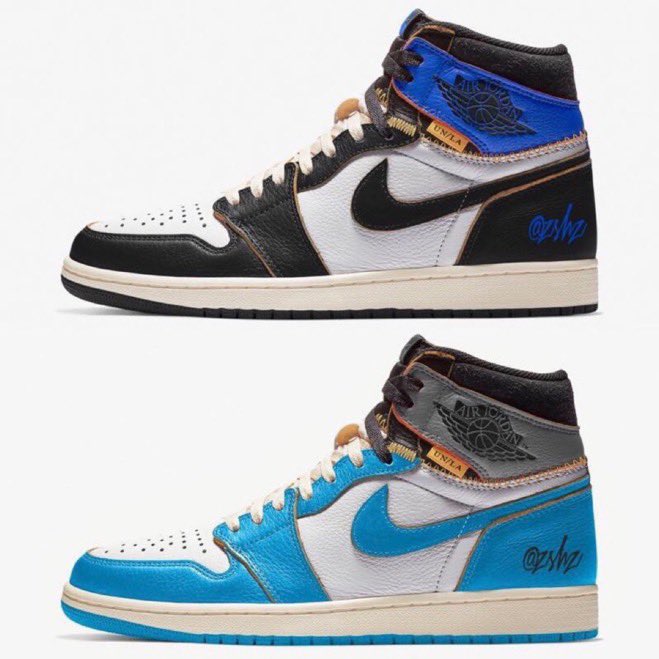 Sneakerologue's tweet photo. Mock-ups des Union LA x Air Jordan 1 High . Je répète mock-ups. Peu probable qu’elles ressemblent à ça . On verra https://t.co/qwfbiDs9fl