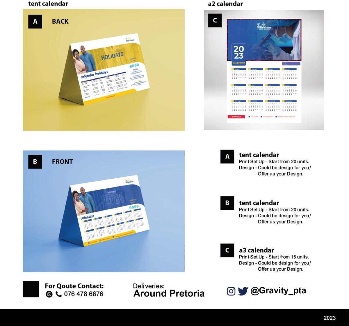 Gravity_pta's tweet photo. With the New Year Upon Us.
At GravityCreatives we decided to try and introduce printing side of things...
#printing #calendar #corporate #collaboration #calendardesign

#012designer
#creativestudio
#@gravitycreatives 
@StreetWorldsa https://t.co/5F4yPpNU83