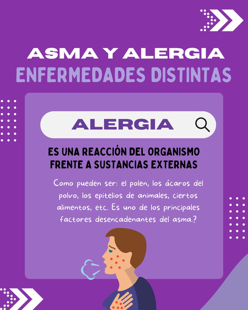 RespiraSevilla's tweet photo. Diferencia entre asma y alergia 🫁
Te lo contamos todo en este post 👍🏼
#diariodeasma #asma #asmagrave #asmatico https://t.co/vy5aohfKRi