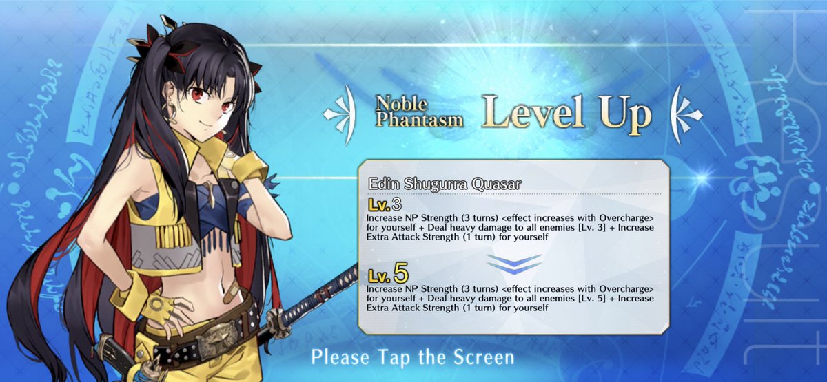 ArcherBlades's tweet photo. NP 5 Space Ishtar yes!! Had enough for 1 more 11-shot but didn’t get a 6th muramasa. Although I am down to 1 quart now, my goal for the beginning of this year was 💯 % a success! #fgo #spaceishtar #muramasa https://t.co/eZ1dmhz84x