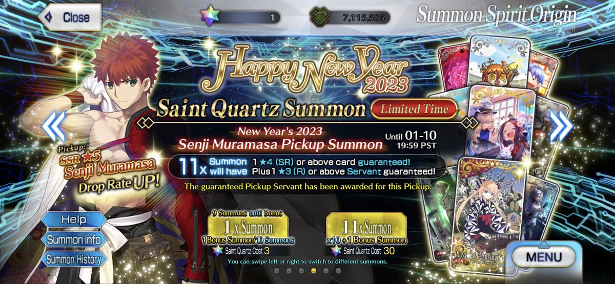 ArcherBlades's tweet photo. NP 5 Space Ishtar yes!! Had enough for 1 more 11-shot but didn’t get a 6th muramasa. Although I am down to 1 quart now, my goal for the beginning of this year was 💯 % a success! #fgo #spaceishtar #muramasa https://t.co/eZ1dmhz84x