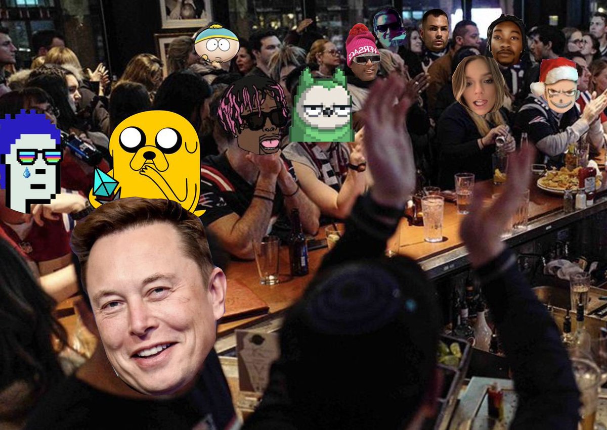 This story is about Jake going on an adventure. One day he stumbled into a bar and found out this was a crypto party. Come to find all the biggest chads were there! Now the adventure to $1 narrative begins today, follow along and learn what Jake and his friend did!! 🌈⛅️🍺📖