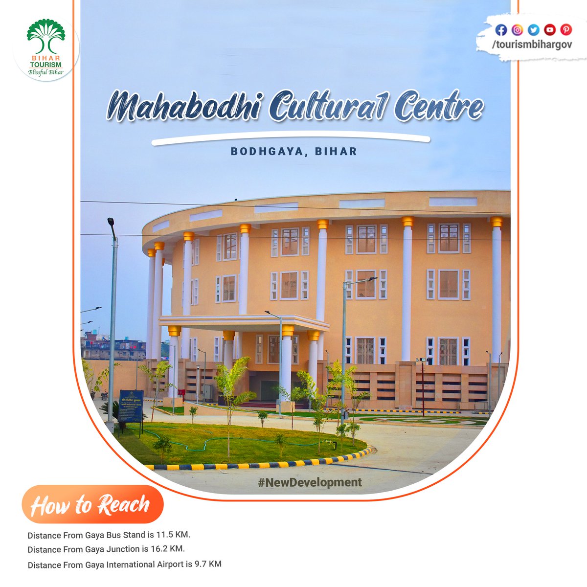 TourismBiharGov's tweet image. The Mahabodhi Cultural Centre, with state-of-the-art facilities, is located in Bodh Gaya. The Centre has spacious auditoriums and multipurpose rooms for holding a variety of cultural events and exhibitions.

#MahabodhiCulturalCentre #Mahabodhi #NewDevelopments