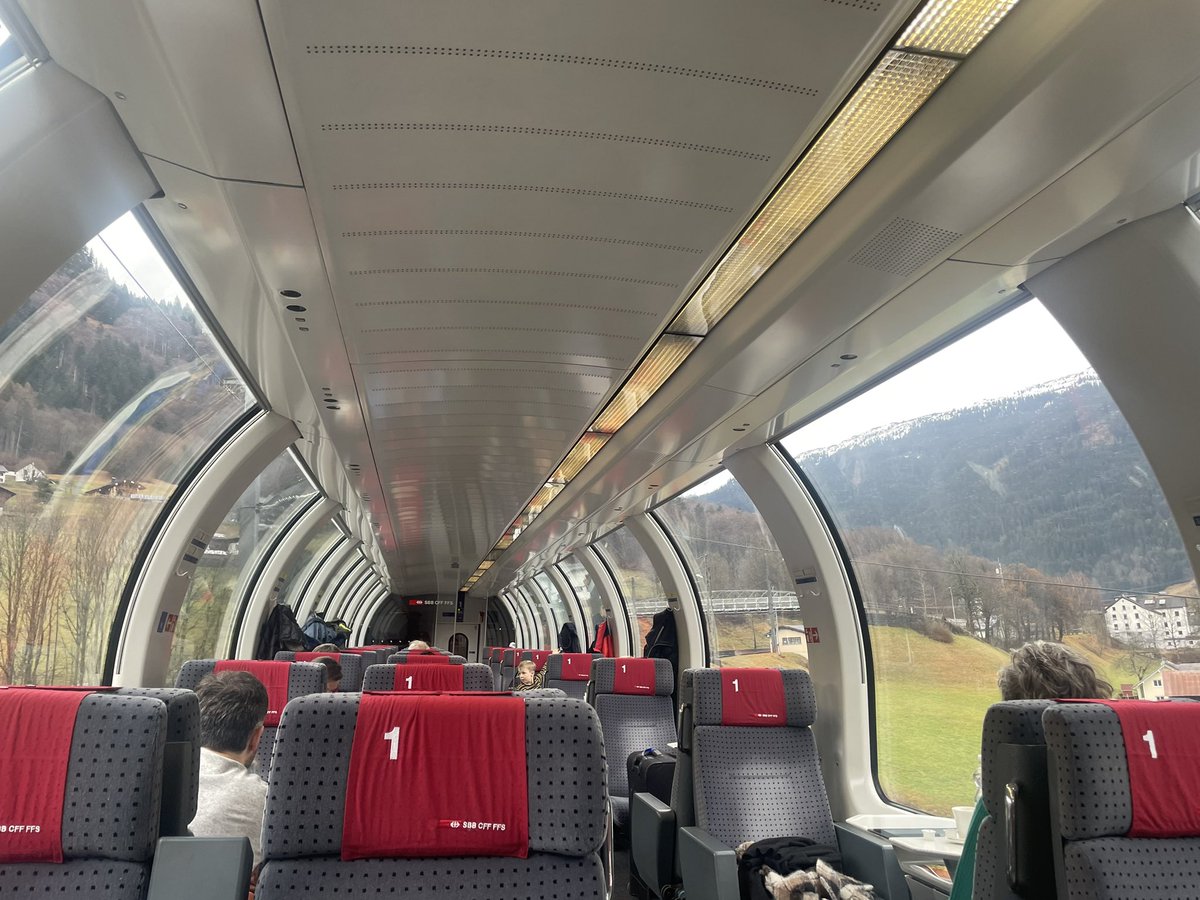 danielroethlin's tweet image. Beautiful scenery in Austria 🇦🇹 enjoying the Arlberg mountain range in the Panoramic Car of EC163 🚂#Transalpin. Less snow than expected but great scenery nonetheless! #vacationathome