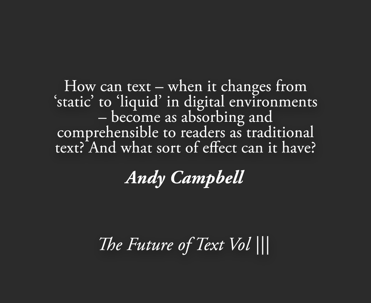 TheFutureofText's tweet photo. The Future of Text Volume |||. 

Yours to download for free and to engage in the debate on the future of text. 

https://t.co/4YwGJjCBKt https://t.co/oCDAMKYFOw