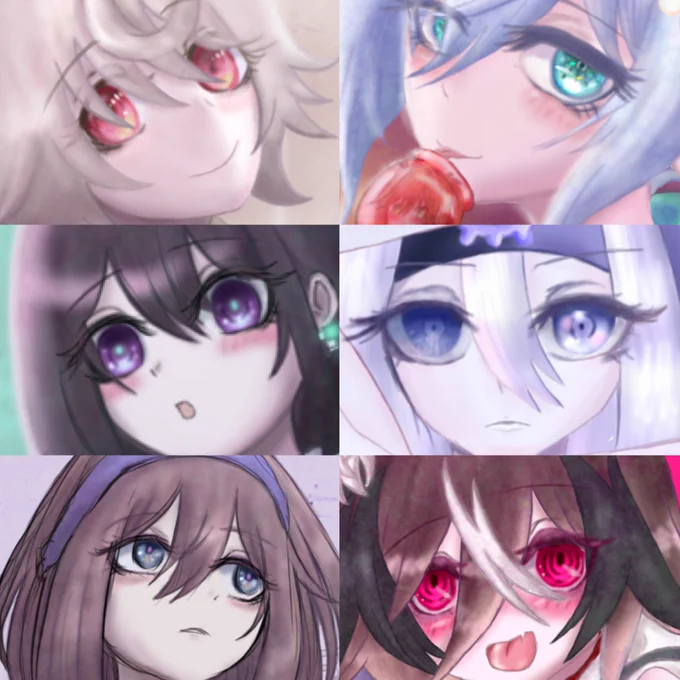 目というか目元なんですが、まつ毛を現実だとありえないくらい盛るのが好きでぇす!!(性癖)(今更)(バレバレ)(あとアイシャドウっぽいのを入れるのも好きです) 