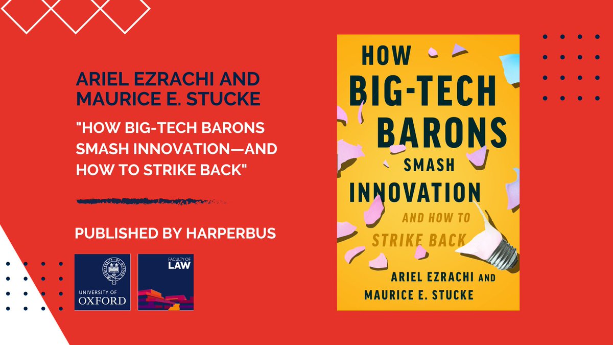 We spoke to Professor @ArielEzrachi who told us about his newest book, “How Big-Tech Barons Smash Innovation–And How to Strike Back”, which he wrote with Professor Maurice E. Stucke (University of Tennessee). Read the full interview ⬇ bit.ly/3ie5gCi #lawbooks