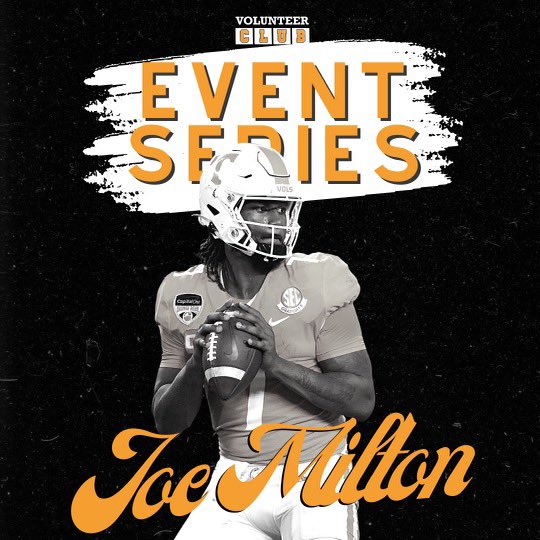 TheVolClub's tweet photo. We’re excited to announce that we have a new NIL event series deal with @Qbjayy7 ‼️

Thank you Vol Club Members, your support directly impacts athletics such as Joe! 🍊🏈 https://t.co/GDwDPj2kZJ