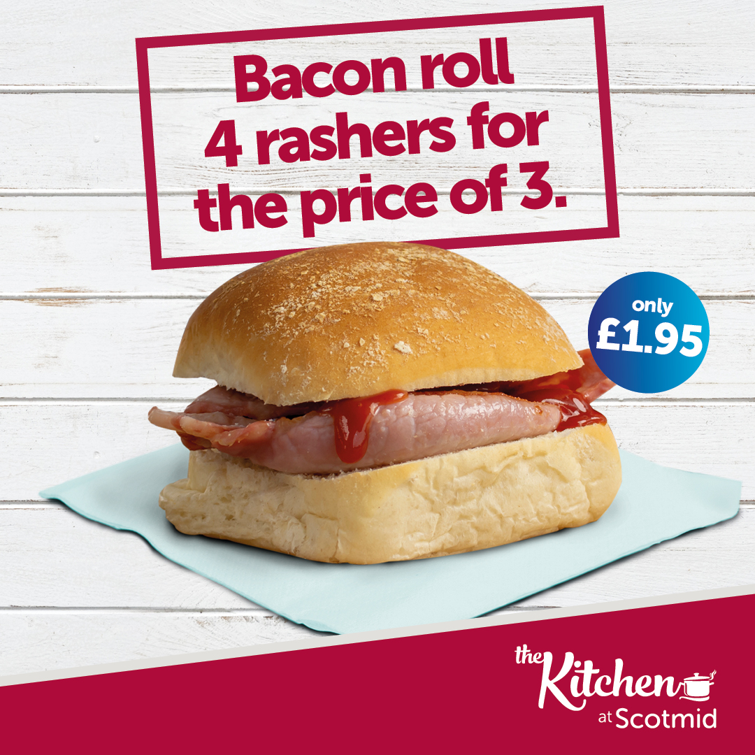 Scotmid's tweet photo. Helping you to beat the January blues we are now giving you 4 rashers of bacon instead of 3 on your breakfast roll - how's that for value!!
#4for3 #bacon #breakfast
Breakfast rolls available until 11am 7 days a week. https://t.co/UFuj35Kklz