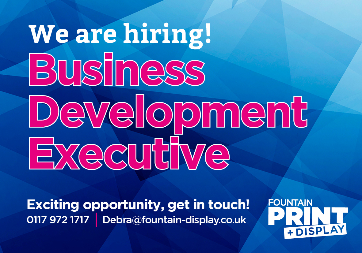 DisplayFountain's tweet photo. We are looking for someone to join our expanding team to seek out new opportunities and build a database of event exhibitors to promote our range of products and services. 
Please get in touch for further information on 0117 972 1717 or email debra@fountain-display.co.uk https://t.co/OnDE1YH249