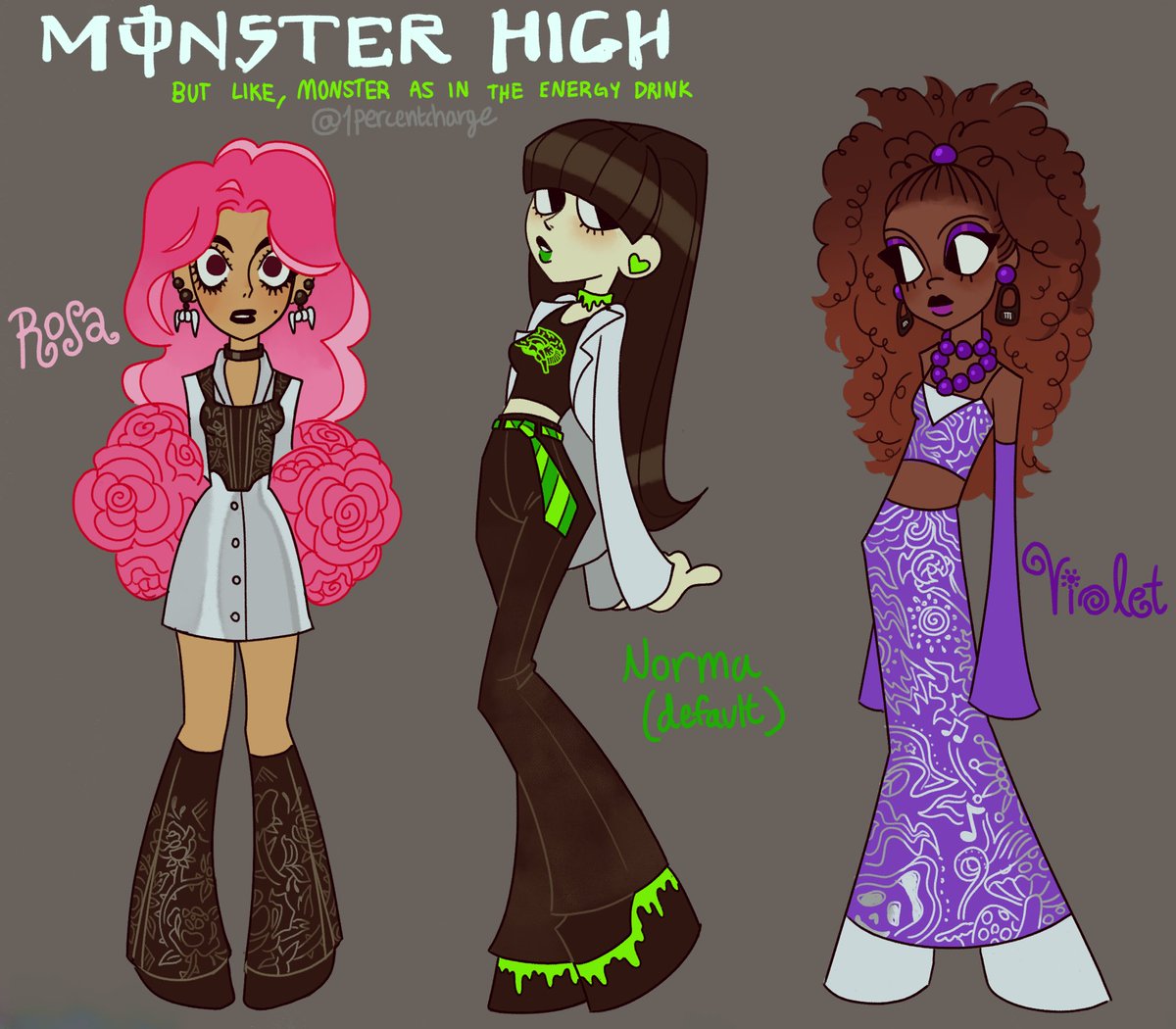 1pcArt's tweet image. Monster High (but monster as in the energy drink)