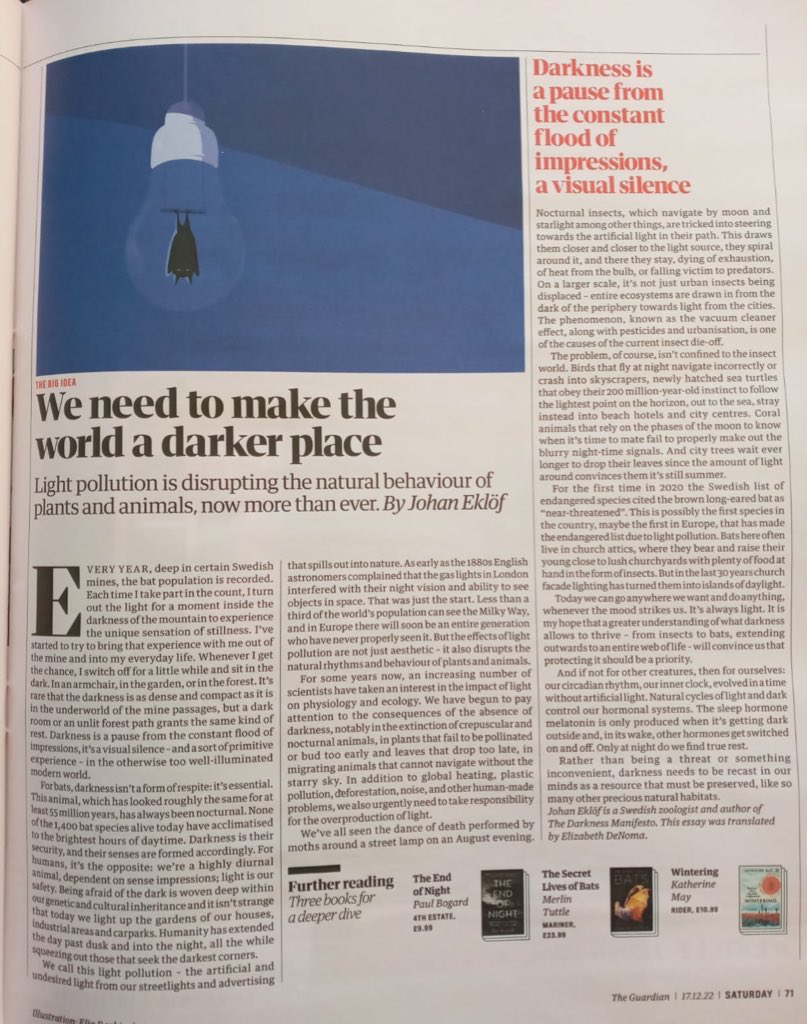 <a href="/Feargal_Sharkey/">Feargal Sharkey</a> <a href="/SouthernWater/">Southern Water</a> The Darkness Manifesto by Johan Eklöf.  More people need to know about the impact of light pollution on our natural world (see recent @Guardian essay). #Endlightpollution