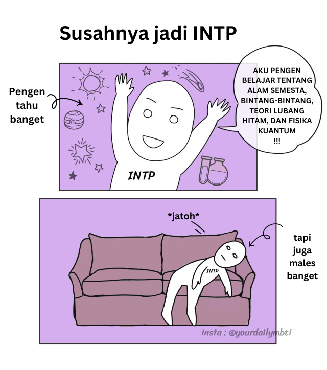 Boo_Indonesia's tweet photo. INTP jam segini lagi pada ngapain nih?
Credit: yourdailymbti
#INTP #memeINTP #INTPmeme #meme #16personalities https://t.co/RBD6nalRqT