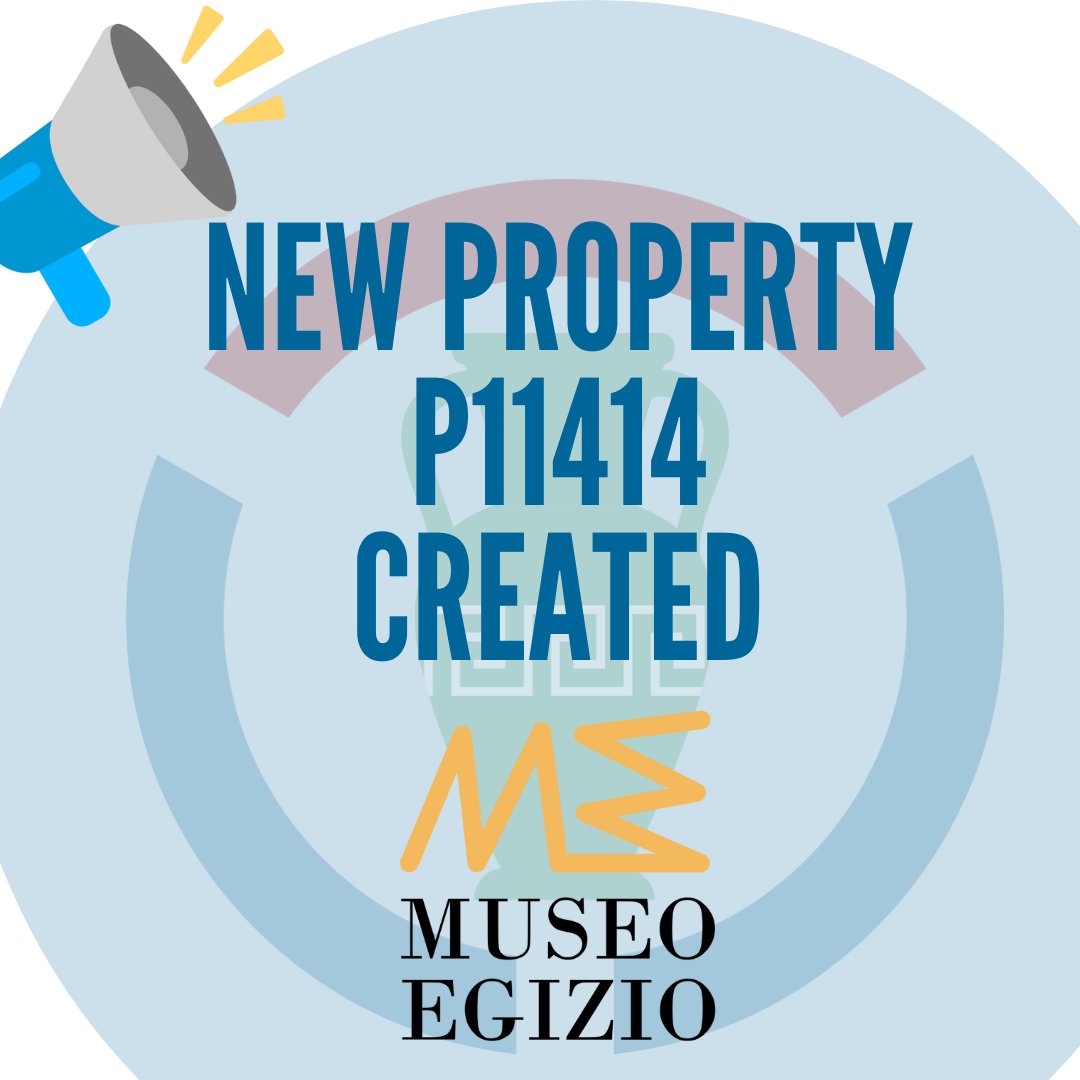 📢 Created the #Wikidata property 1⃣1⃣4⃣1⃣4⃣ upon the request of User:Yiyi
👉wikidata.org/wiki/Property:…

Topic: 🇪🇬🇮🇹 #museum #Egypt
#MuseoEgizio