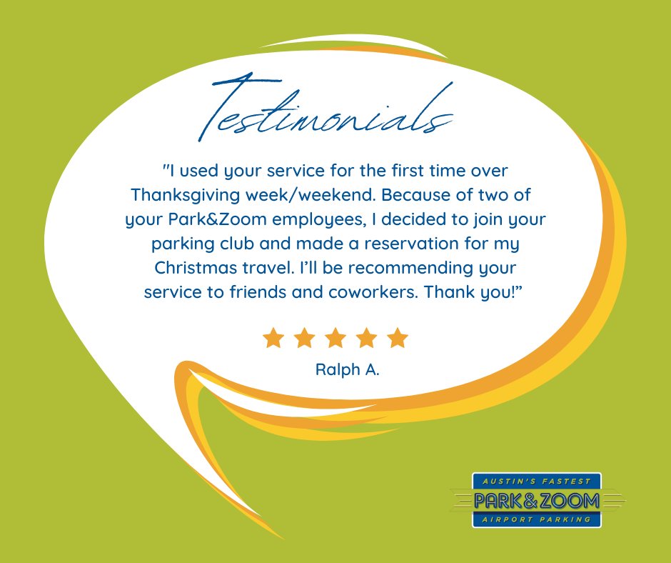 parkandzoom's tweet photo. “I used your service for the first time over Thanksgiving week/weekend. I’ll be recommending your service to friends and coworkers. Thank you!” ~ Ralph A. https://t.co/noIPAu4b1z https://t.co/c9p4ohqkz6