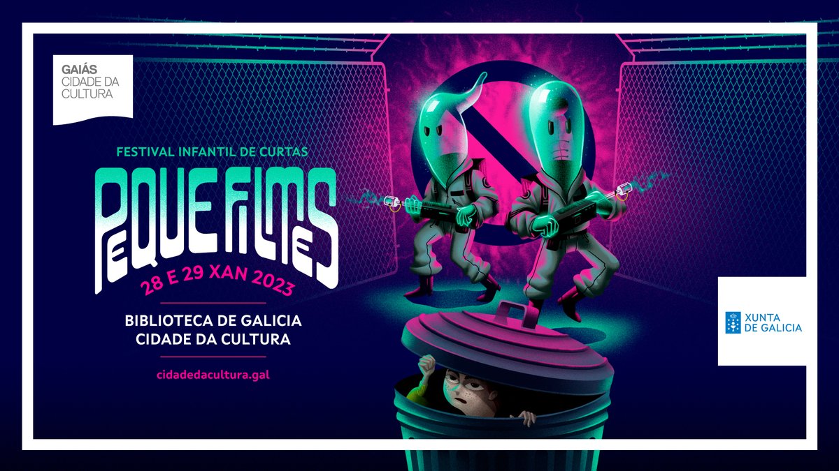 🎬 En xaneiro volveremos vivir unha fin de semana de cine na Cidade da Cultura! Volve #Pequefilmes, o festival infantil de curtas onde a cativada é público e xurado do mellor cinema miúdo.

📅 Ide reservando as datas: 28 e 29 de xaneiro de 2023 ‼ 
🎨<a href="/SrReny/">Sr. Reny</a>