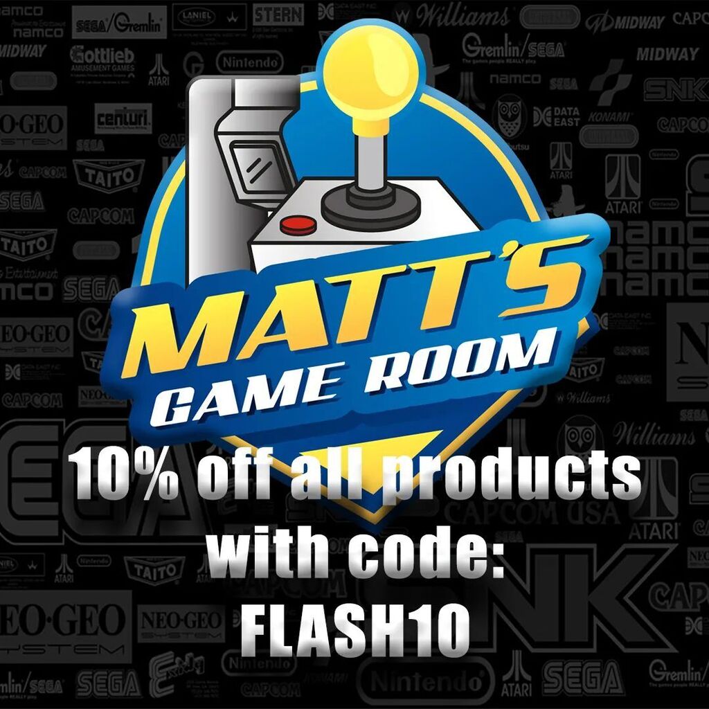 Mattsgameroom1's tweet photo. FLASH SALE!!!! 10% off site wide just enter discount code FLASH10 at checkout on https://t.co/DlU6F2Wd98
.
.
.
.
.
#arcade #arcademachine #bartoparcade #gameroom #mancave #mattsgameroom #gamer #gaming #videogames https://t.co/XZ6u0u2Lzf