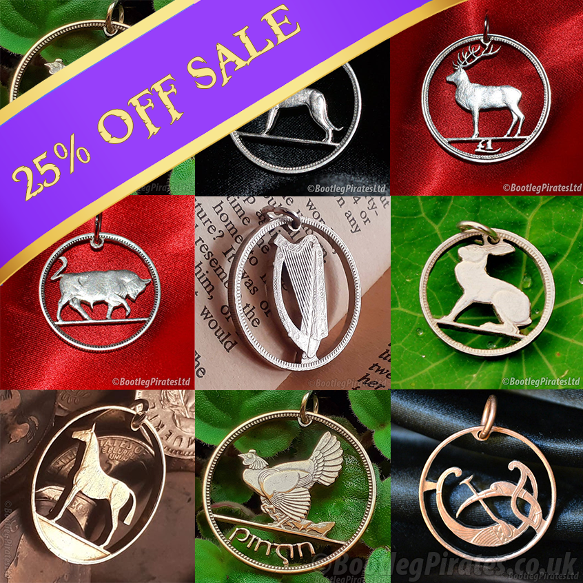 BootlegPirates1's tweet photo. 25% off coins, including my Irish collection, in store now!
https://t.co/qxyo9zeJAF
#Jewelry #HandMadeJewelry #Jewellery #HandCutCoin #ShopSmall #ShopIndie #UKSmallBiz #Pendants #Coins #Sale #NewYear #Irish #Harp #Guinness #Deer #Kells #Wolfhound #Chicken #Bull #Horse #Ireland https://t.co/ytza5Gwz4S