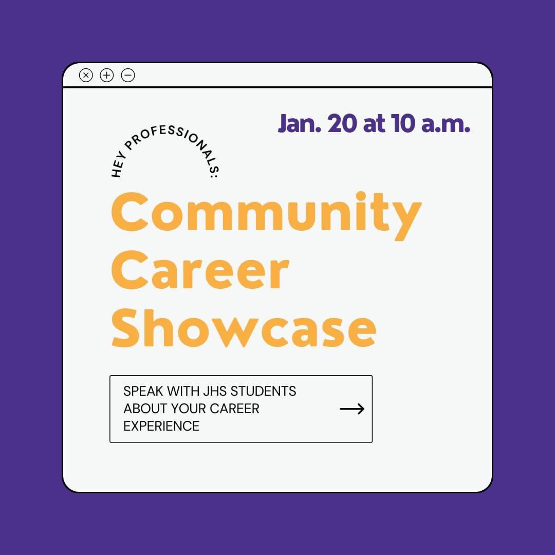 Jackson High School Alumni Association (@alumni_jhs) on Twitter photo On Jan. 20, JHS is holding a career fair to showcase the variety of career opportunities in and around our community. Are you interested in talking with students about your career experiences? Register to attend by contacting Roy Dria at rjd2jc@bearworks.jackson.sparcc.org On Jan. 20, JHS is holding a career fair to showcase the variety of career opportunities in and around our community. Are you interested in talking with students about your career experiences? Register to attend by contacting Roy Dria at rjd2jc@bearworks.jackson.sparcc.org