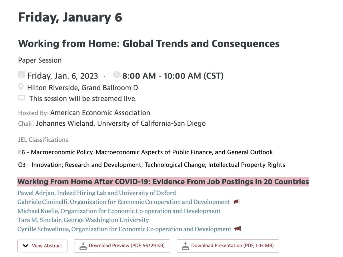 Pawel Adrjan (@paweladrjan) on Twitter photo #ASSA2023 is about to start. Looking forward to the presentation by my co-authors <a href="/GCimins/">Gabriele Ciminelli</a> and Cyrille Schwellnus bright and early tomorrow! #ASSA2023 is about to start. Looking forward to the presentation by my co-authors <a href="/GCimins/">Gabriele Ciminelli</a> and Cyrille Schwellnus bright and early tomorrow!