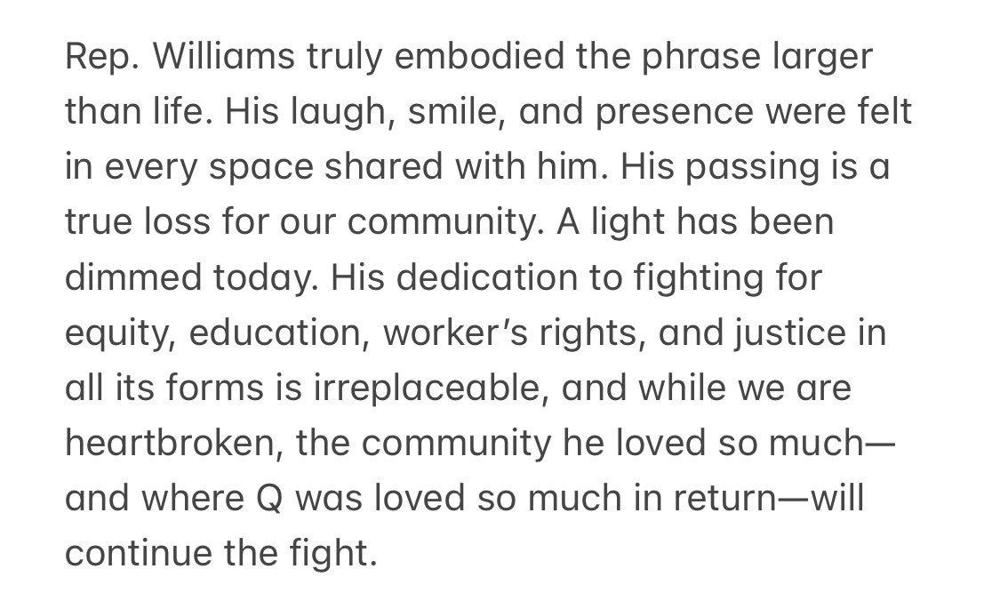 bdflorsheim's tweet photo. Middletown has lost its biggest, brightest smile. Rest in peace, Representative Quentin Williams. May his memory be a blessing. https://t.co/PS2BHCHK3C