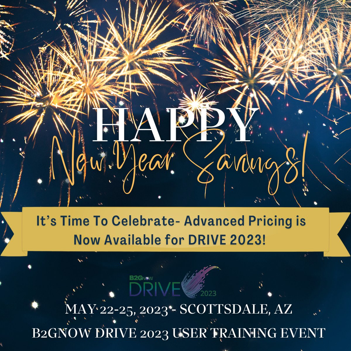 B2Gnow's tweet photo. Starting off the new year right with "Advanced Pricing" for B2Gnow's DRIVE 2023 User Training Event! Limited Availability - 40 Registrations Left! 

B2Gnow clients, reserve your spot today- https://t.co/BjWI8GHi4Y https://t.co/DrAwiABNTX