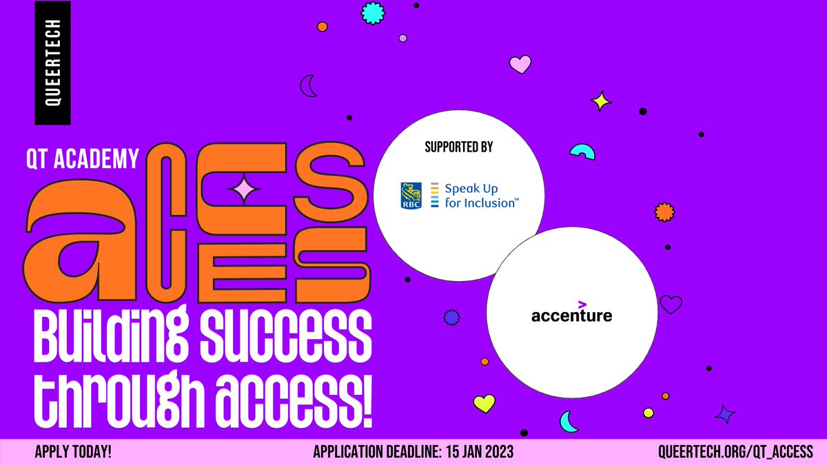 QueerTech seeks to break down barriers to employment for 2SLGBTQ+ Community through the QT Access program with the aim to increase professional confidence, and create access to a supportive and queer aligned professional network.

Visit to learn more queertech.org/qt_access