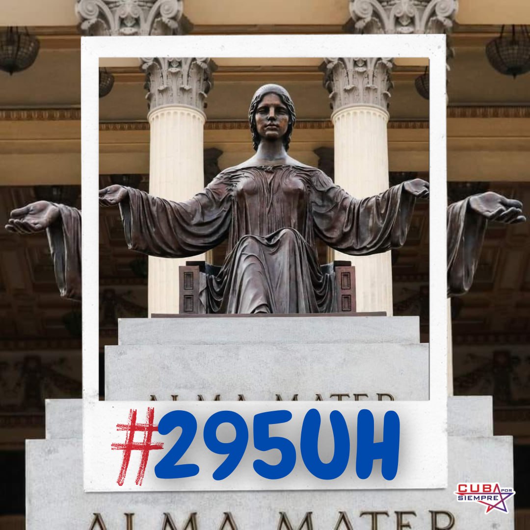 Y la Universidad de la Habana está cumpliendo hoy 295 años.
Felicidades para esa prestigiosa Universidad cubana.
#295UH
#DeZurdaTeam