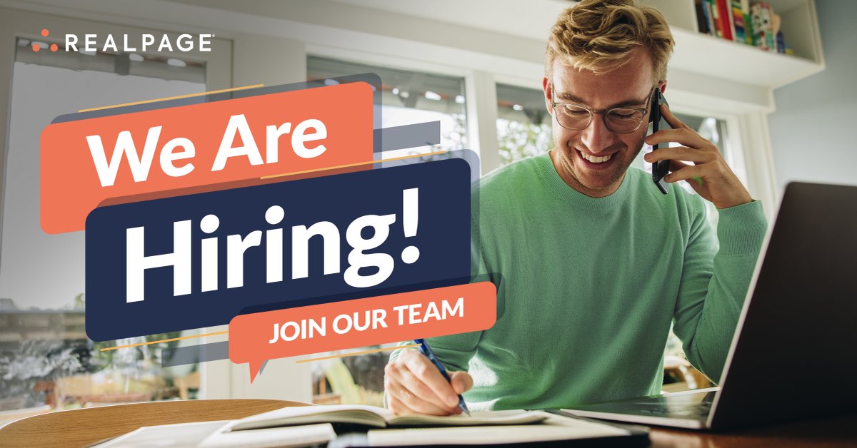 RealPage's tweet photo. Looking for your next big career move? RealPage is growing, and we’re looking for talented individuals to join our team! View our current job openings: https://t.co/jlXxjWZeXI. #Work4RP https://t.co/qBl0Rc1SkN