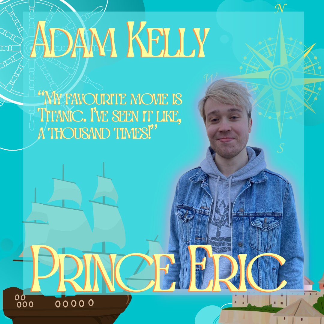 Here he is himself! Prince Eric!

Played by someone who's never before played a prince: Adam Kelly! Eric is a fun loving (and not too serious) prince who wants to explore the world and fall in love before he has to rule the kingdom.

Selling out: baldoylemusicalsociety.ie/products/the-l…