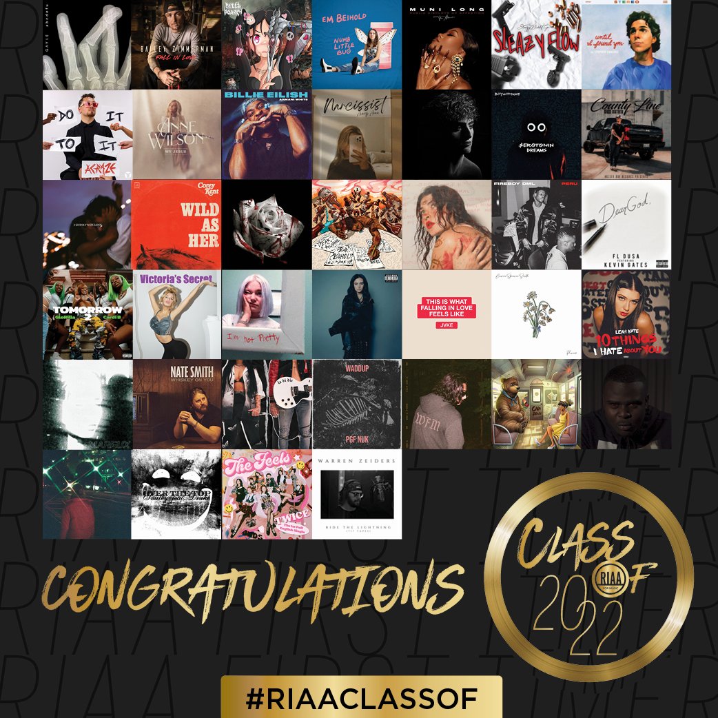 It's an honor to be a part of only 39 artists to earn a first time @RIAA Gold or Platinum award 📀 in 2022. Thank y'all for the love on Ride The Lightning ⚡️ We're just getting started 🤘🏼 #RIAAClassOf #LabelsAtWork riaa.com/classof-2022