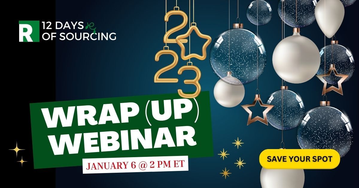 📣 Happening TOMORROW❗Are you ready for some amazing #sourcing tips being put to action? Our experts from #12DaysofSourcing are excited to demonstrate their tips for you &amp; answer your questions LIVE. 👏 There's still time to register 👉 rdaily.co/3VGl3Y7
#rdaily