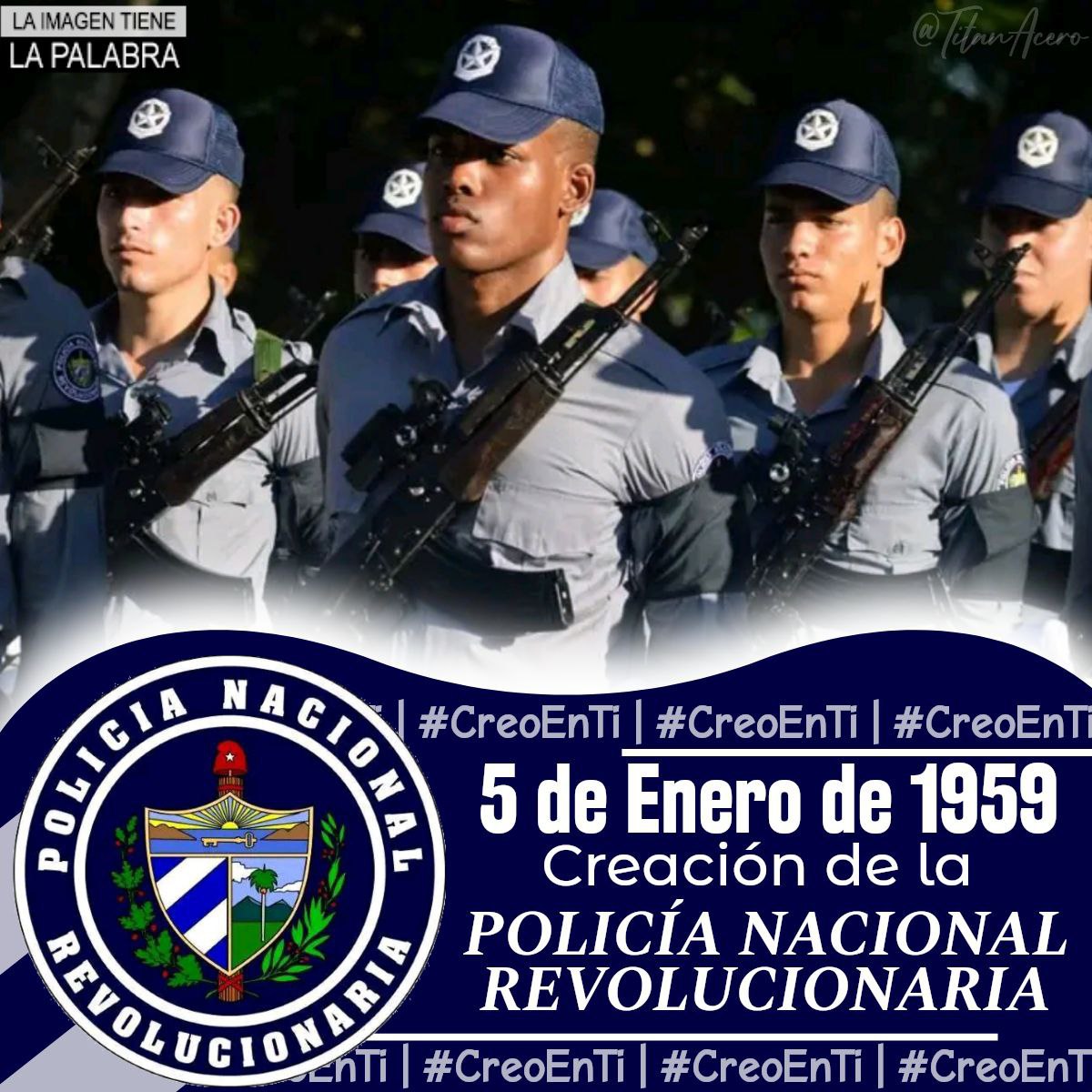 ➡️ Desde ya acompañamos a nuestros #HeroésDeAzul en la fiesta de celebración por el aniversario 64 de la fundación de la Policía Nacional Revolucionaria
🔁 #CreoEnTi