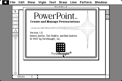 TIL PowerPoint was first developed for Mac, was initially named Presenter and was bought later on by Microsoft winworldpc.com/product/powerp…